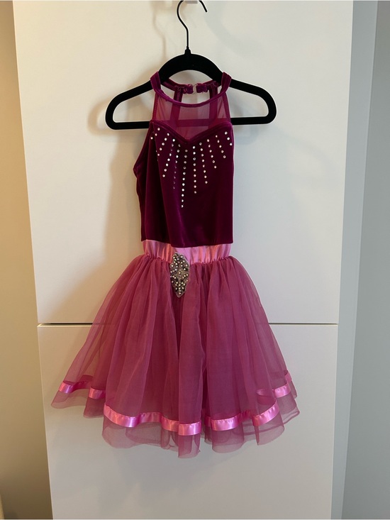 Weissman Other - Weissman Berry Pink Tulle Dance Costume with Rhinestone Detail